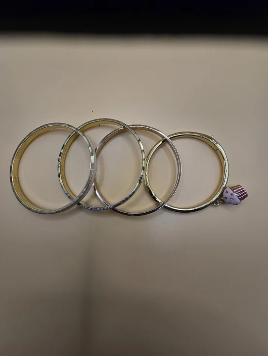 Kate Spade Bangle Set with Pink Cupcake Charm Bracelet - Picture 2 of 5